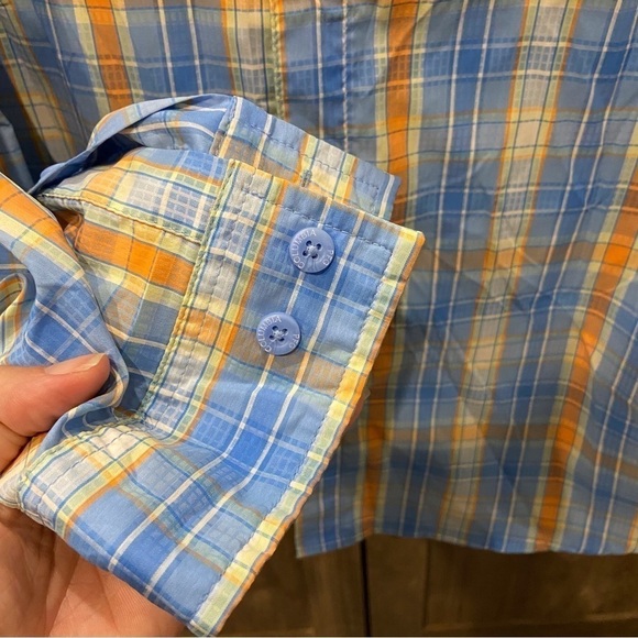 Columbia PFG Button Up Fishing Shirt Mens Large Plaid Vented Roll Tab Sleeves - Picture 7 of 12